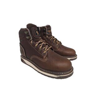 Georgia Boot Women's GB00482 6" AMP LT Wedge Soft Toe Work Boot Brown Size 7M